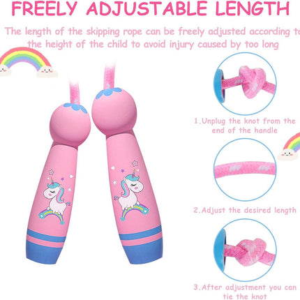 Adjustable Children's Skipping Rope - With Wooden Handle - 260 cm - Suitable for Boys & Girls - For School & Play.