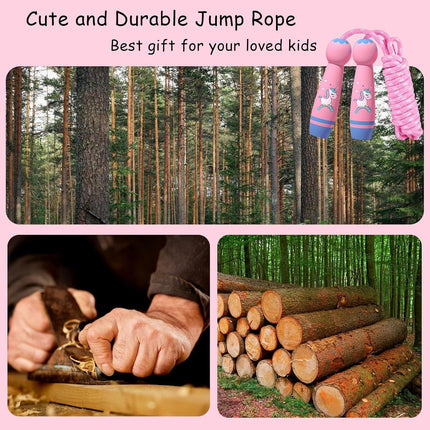 Adjustable Children's Skipping Rope - With Wooden Handle - 260 cm - Suitable for Boys & Girls - For School & Play.