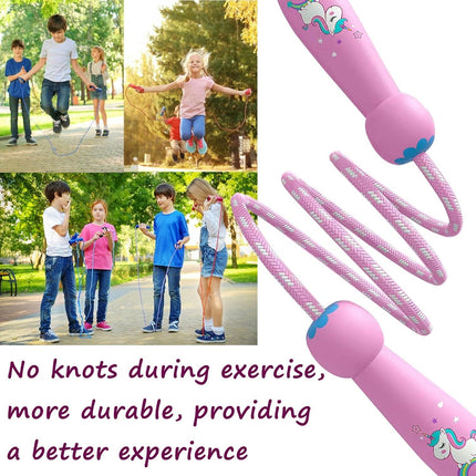 Adjustable Children's Skipping Rope - With Wooden Handle - 260 cm - Suitable for Boys & Girls - For School & Play.