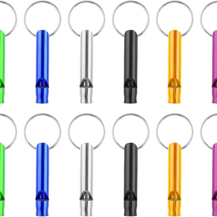 Metal Emergency Whistles - Set of 12 - Referee Whistles for Sports, School & Outdoors.