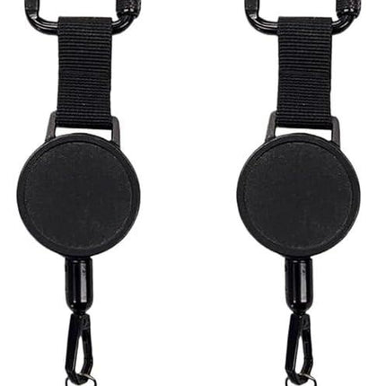 Anti-theft Phone Cord - Set of 2 - Retractable - With Belt Clip - Safety Cord for Smartphone - Black.