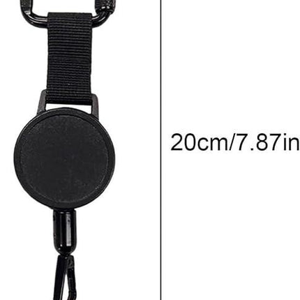 Anti-theft Phone Cord - Set of 2 - Retractable - With Belt Clip - Safety Cord for Smartphone - Black.