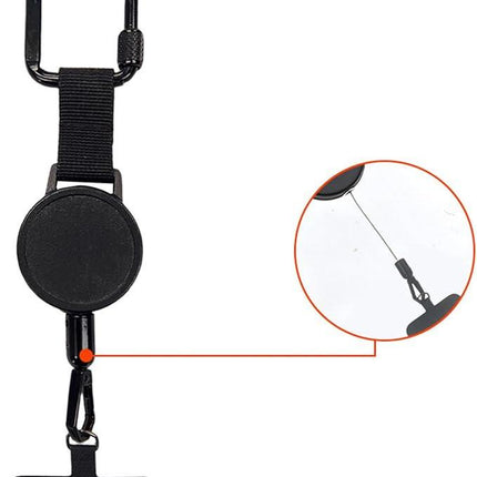 Anti-theft Phone Cord - Set of 2 - Retractable - With Belt Clip - Safety Cord for Smartphone - Black.