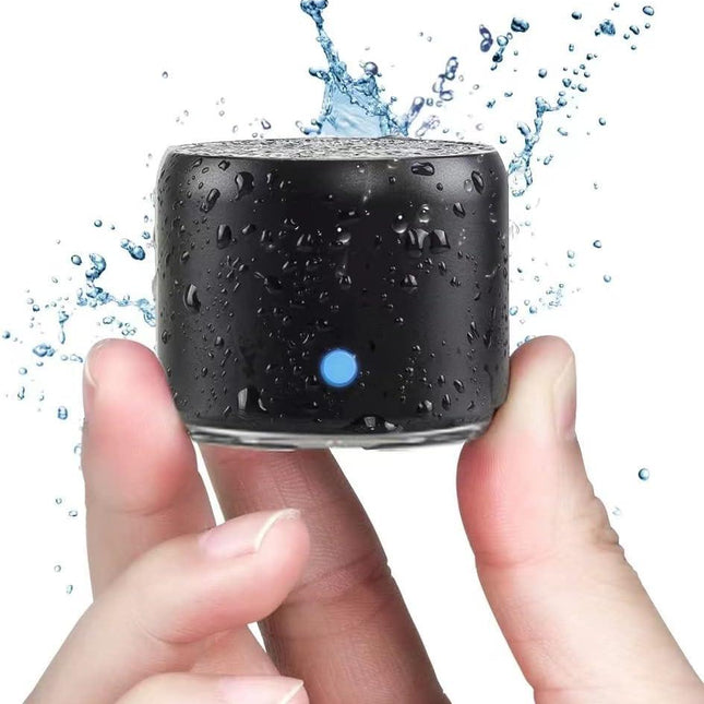 Mini Bluetooth Speaker (Black) | Portable & Pocket-Sized | Powerful Bass with Passive Radiator | 12-Hour Battery Life | Ideal for Outdoors.