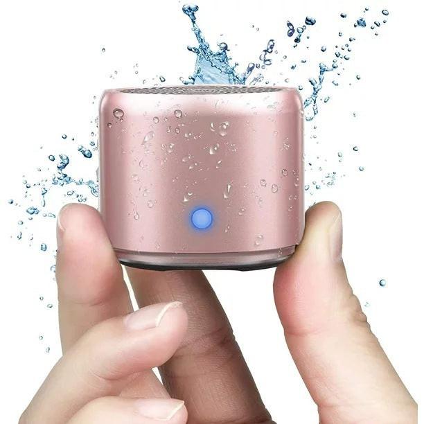Mini Bluetooth Speaker (Pink) | Portable & Pocket-Sized | Powerful Bass with Passive Radiator | 12-Hour Battery Life | Ideal for Outdoors.