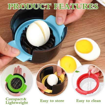 3-in-1 Egg Slicer - Egg Separator - Stainless Steel 304 - For Eggs, Strawberries & Soft Foods - Easy to Clean.