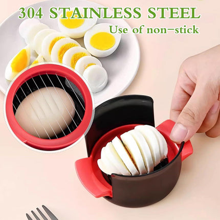 3-in-1 Egg Slicer - Egg Separator - Stainless Steel 304 - For Eggs, Strawberries & Soft Foods - Easy to Clean.