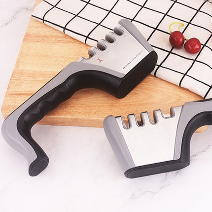 4-in-1 Knife Sharpener - Professional with Scissor Sharpener - 4-Position Pull-Through Sharpener for Kitchen Knives.