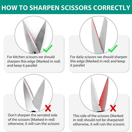 4-in-1 Knife Sharpener - Professional with Scissor Sharpener - 4-Position Pull-Through Sharpener for Kitchen Knives.