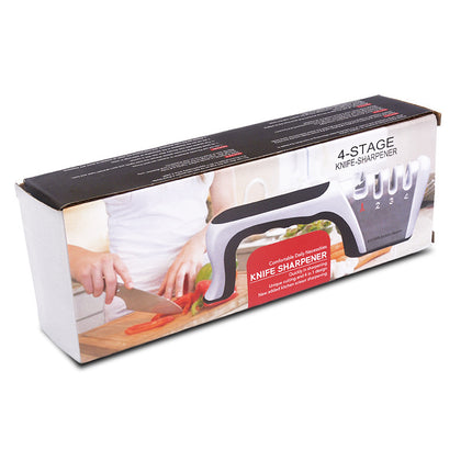 4-in-1 Knife Sharpener - Professional with Scissor Sharpener - 4-Position Pull-Through Sharpener for Kitchen Knives.