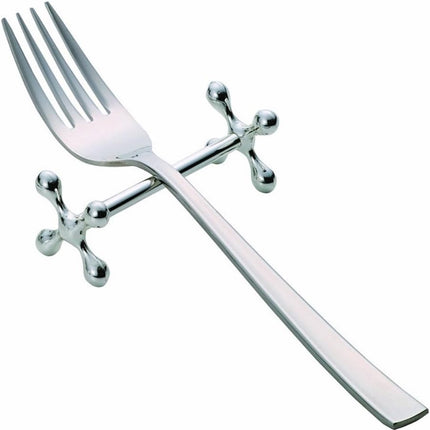 Knife Rests Silver - Set of 6 - Classic Cutlery Rests - Table Decoration for Dinner & Christmas - Metal - 8 x 3cm.