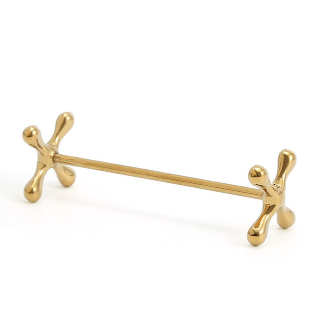 Knife Rests Gold - Set of 6 - Luxury Cutlery Rests - Table Decoration for Dinner & Christmas - Metal - 8 x 3cm.