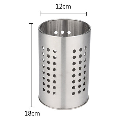 XL Kitchen Utensil Holder Stainless Steel - High Spatula Pot - 12 x 18 cm - Robust Stainless Steel - Silver.