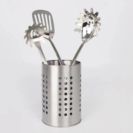 XL Kitchen Utensil Holder Stainless Steel - High Spatula Pot - 12 x 18 cm - Robust Stainless Steel - Silver.