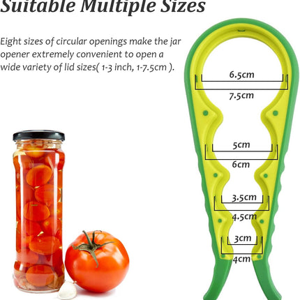 Multifunctional Jar Opener & Bottle Opener - Non-Slip Kitchen Aid - Ideal for the Elderly & Weak Hands - Blue.