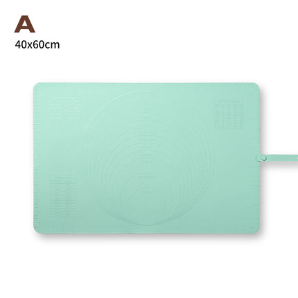 Large Silicone Baking Mat - 60x40 cm - Non-slip Dough Mat with Measurement Marking - Rolling Mat for Dough & Fondant - Green.