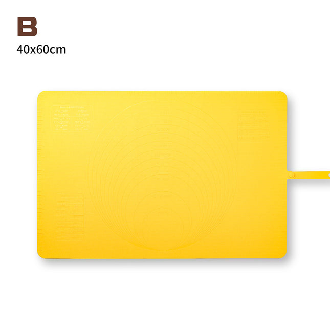 Silicone Baking Mat Large - 60x40 cm - Non-slip Dough Mat with Measurement Marking - Rolling Mat for Dough & Fondant - Yellow.