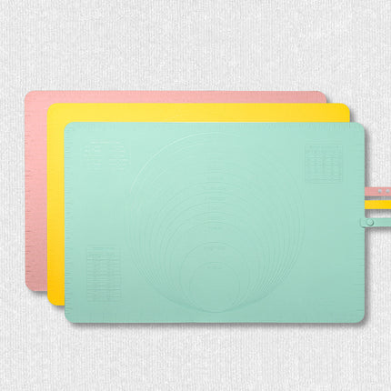 Silicone Baking Mat Large - 60x40 cm - Non-slip Dough Mat with Measurement Marking - Rolling Mat for Dough & Fondant - Yellow.