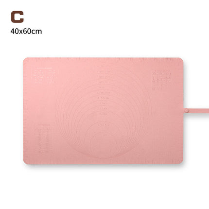 Large Silicone Baking Mat - 60x40 cm - Non-slip Dough Mat with Measurement Marking - Rolling Mat for Dough & Fondant - Pink.
