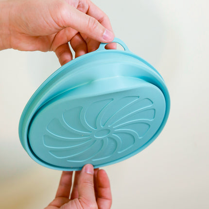 Silicone Airfryer Basket Foldable - 3pc - Reusable Basket - Heat Resistant & Dishwasher Safe - Round.