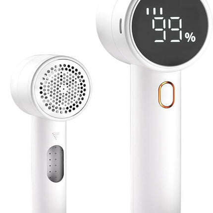 Electric Lint Remover - Rechargeable Lint Shaver - With LED Display - 3 Speeds - Sweater Depiller - White.