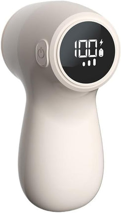 Electric Lint Remover - Rechargeable & Digital Display - For Home Use - Sweater Depiller with LED Screen - White.
