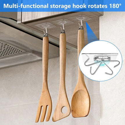 Self-Adhesive Hooks Transparent - Set of 30 - Wall Hooks No Drilling - For Bathroom & Kitchen.