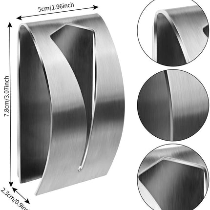 Stainless Steel Tea Towel Holder - Set of 4 - Self-Adhesive Towel Clip - No Drilling Required - For Kitchen & Bathroom.