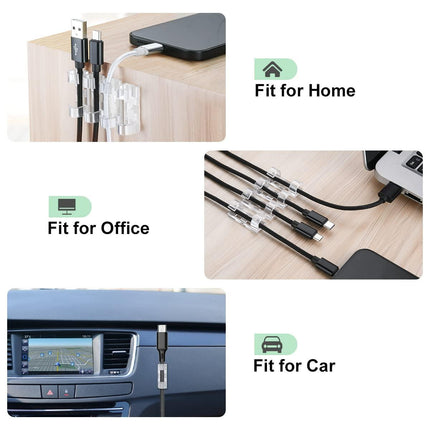 Transparent Cable Clips - Set of 40 - Self-Adhesive Cable Holders - For Cables up to 7 mm - Cable Management.