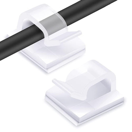 Transparent Cable Clips - Set of 60 - Self-Adhesive Cable Holders - For Cable Management & Christmas Lights.