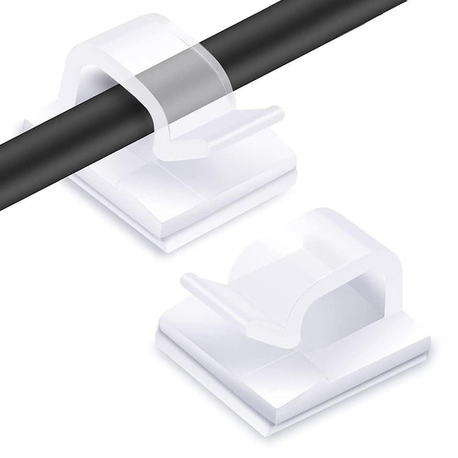 Transparent Cable Clips - Set of 60 - Self-Adhesive Cable Holders - For Cable Management & Christmas Lights.