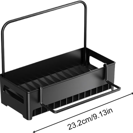 Sink Organizer with Towel Rack - Sponge Holder Kitchen - Countertop Storage Rack - For Sponges & Brushes.
