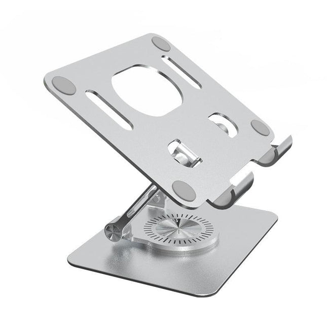 Aluminum Tablet Stand - Foldable & Height Adjustable - For Phone & Tablet - With Cooling Function (Heat Dissipation) - Silver.
