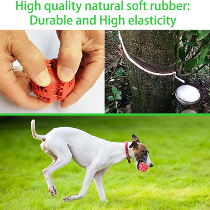 Dog Toys - 2 Pieces Teeth Cleaning Balls - Natural Rubber with Treat - Tear-Resistant - For Dogs and Cats.