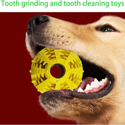 Dog Toys - 2 Pieces Teeth Cleaning Balls - Natural Rubber with Treat - Tear-Resistant - For Dogs and Cats.