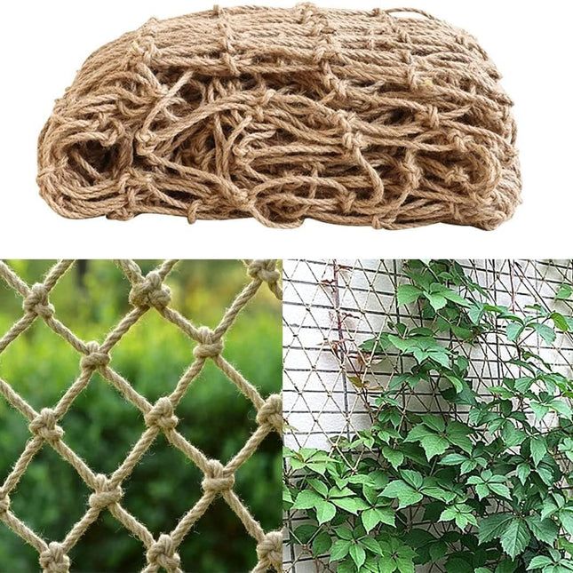 Plant Support Net for Climbing Plants - 2 x 5 Meters - Jute Climbing Net - Natural & Sustainable.