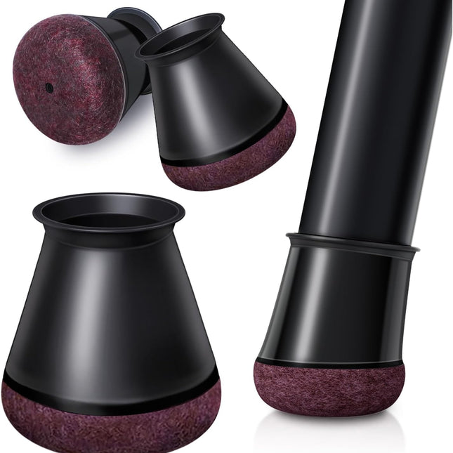 Black Chair Leg Caps - Set of 24 - Size M - Silicone Floor Protectors - Against Scratches and Noise.