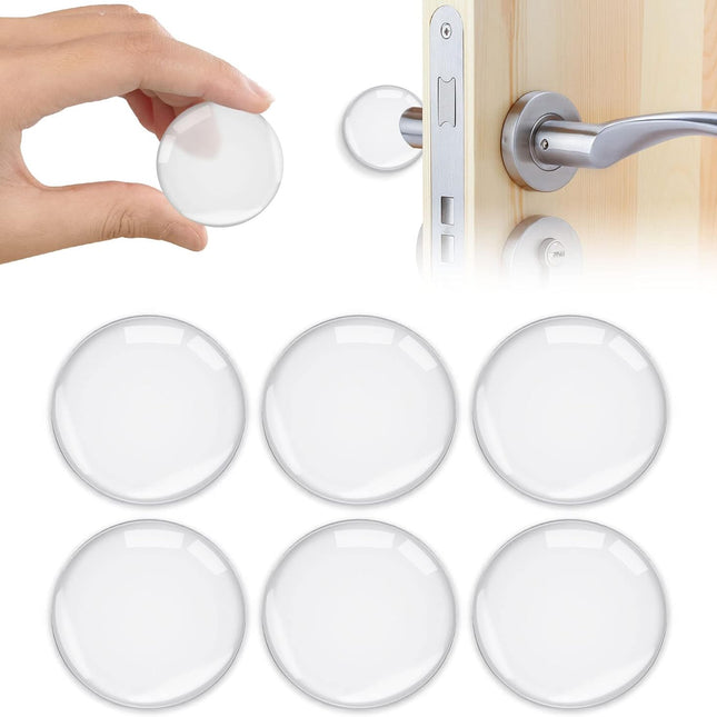 Door Stopper Wall Transparent - Set of 6 - Ø 4 cm - Self-adhesive Door Buffers - Wall Protection against Door Handles.
