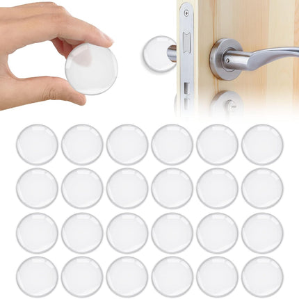 Door Stopper Wall Transparent - Set of 24 - Ø 4 cm - Self-adhesive Door Buffers - Wall Protection against Door Handles.