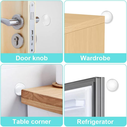 Door Stopper Wall Transparent - Set of 24 - Ø 4 cm - Self-adhesive Door Buffers - Wall Protection against Door Handles.