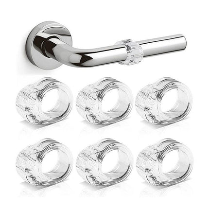 Door Handle Protectors White - Set of 6 - Door Stopper for Latch - Wall Protection - PVC Bumpers.