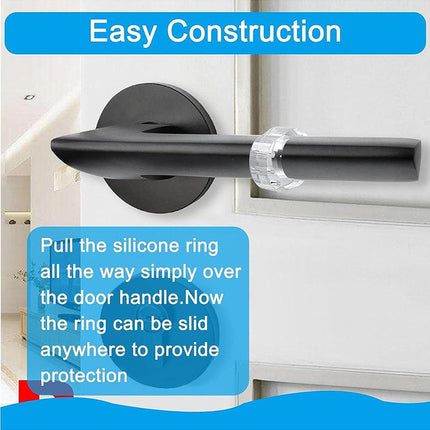 Door Handle Protectors White - Set of 6 - Door Stopper for Latch - Wall Protection - PVC Bumpers.