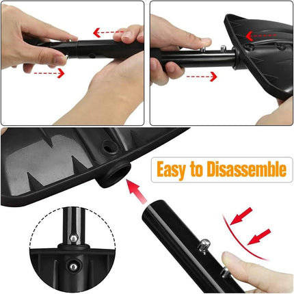 Snow Shovel - Lightweight & Portable - Snow Plow for Car, Driveway & Camping - Black.