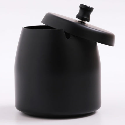 Stainless Steel Ashtray with Lid - Black - Ø 10 cm - Wind Ashtray for Outdoor & Indoor Use - Storm Ashtray.