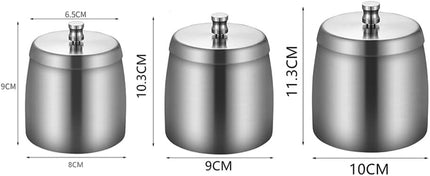 Stainless Steel Ashtray with Lid - Black - Ø 10 cm - Wind Ashtray for Outdoor & Indoor Use - Storm Ashtray.