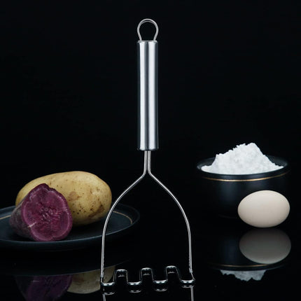 Stainless Steel Potato Masher - Potato Masher - Dishwasher Safe - For Mashed Potatoes & Mashed Potatoes - Silver.