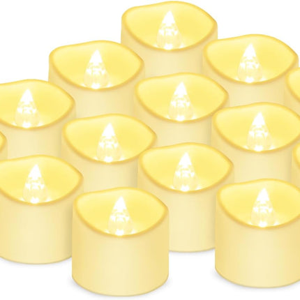 14x LED Candles - Moving Flame & Real Wax - 3D Wick - Battery Operated - For Christmas and Mood Lighting.
