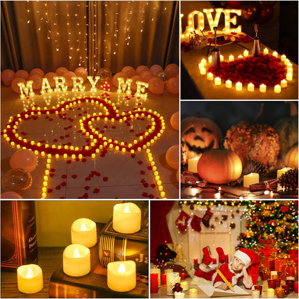 14x LED Candles - Moving Flame & Real Wax - 3D Wick - Battery Operated - For Christmas and Mood Lighting.