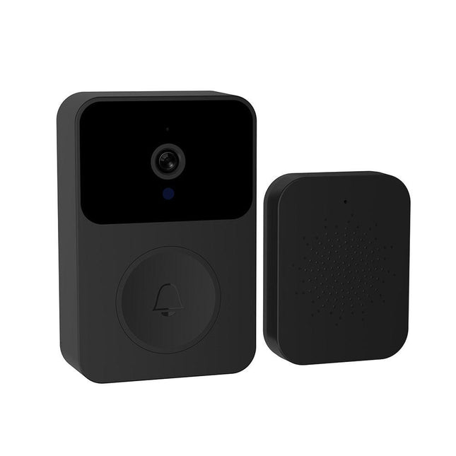 Wireless Doorbell with Camera - Smart Video Doorbell - Wireless Video Doorbell - Wireless Ring - HD Night Vision - Two-Way Talk - Cloud Storage - Remote APP Monitoring - Self-Adhesive and Drill-In Installation - USB Charging - Black.