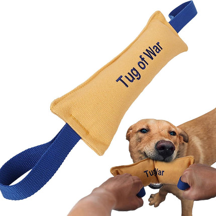 Bite Resistant Dog Toys - Heavy Duty Training Toys with Bite Resistance - Dog Tug Toys - Highly Efficient and Durable Training Aids - Yellow - One.